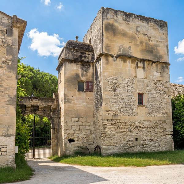 Tour en pierre du Domaine de la Tour de Lansac, près de Tarascon