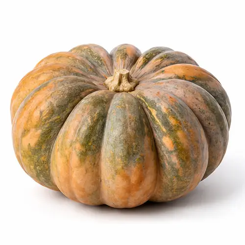 Courge muscade de Provence, côtelée, aux teintes vertes et orangées